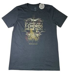 Grand Ole Opry Tee Shirt Mens Dark Gray Nashville Country Music Graphic Top Sz M